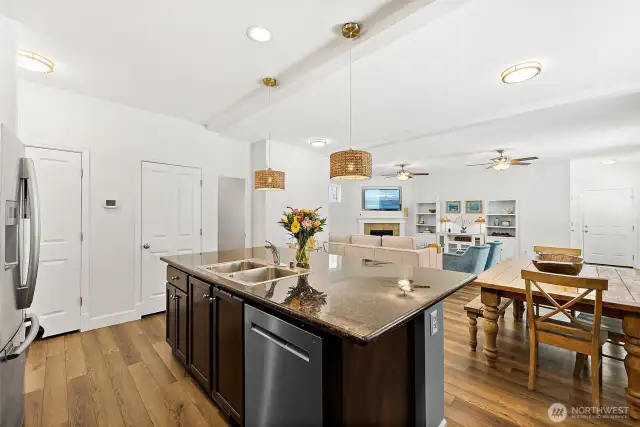 View From Kitchen into Open Concept Living Space