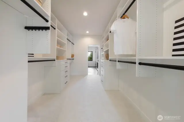 HUGE primary closet.