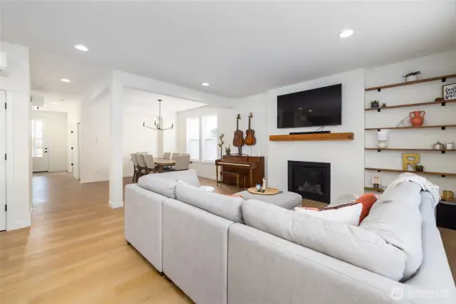 This is an open floor plan for ease of conversation.