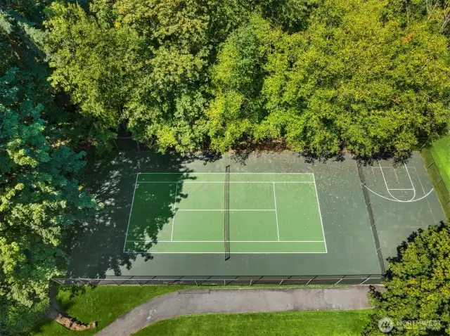 Or get your game on at the community tennis court.