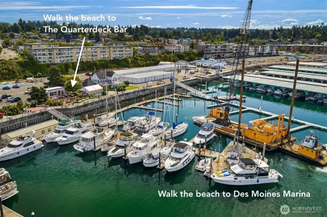 Just steps away from Des Moines Marina.