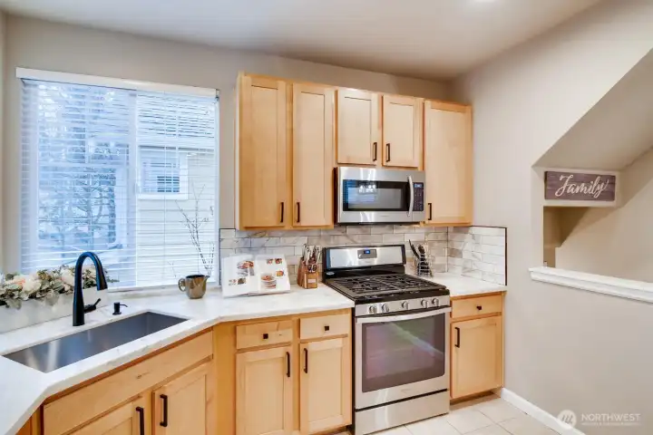 Another kitchen perspective showcasing the workspace.