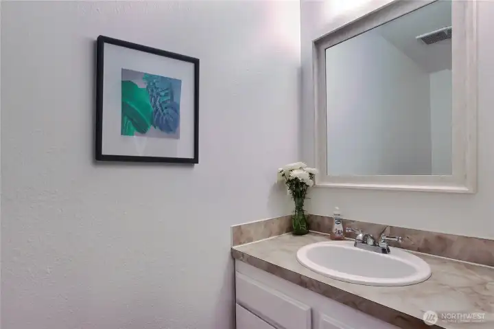 Primary half bath.