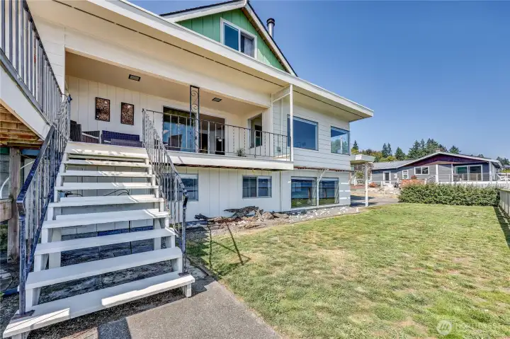 Closer view of ocean side of home.