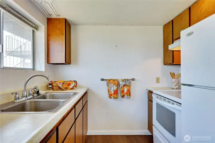 Lower apartment kitchen.