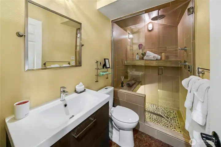 Lower suite spa bathroom with steam shower