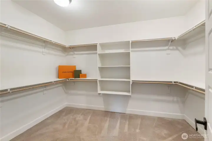Spacious primary closet