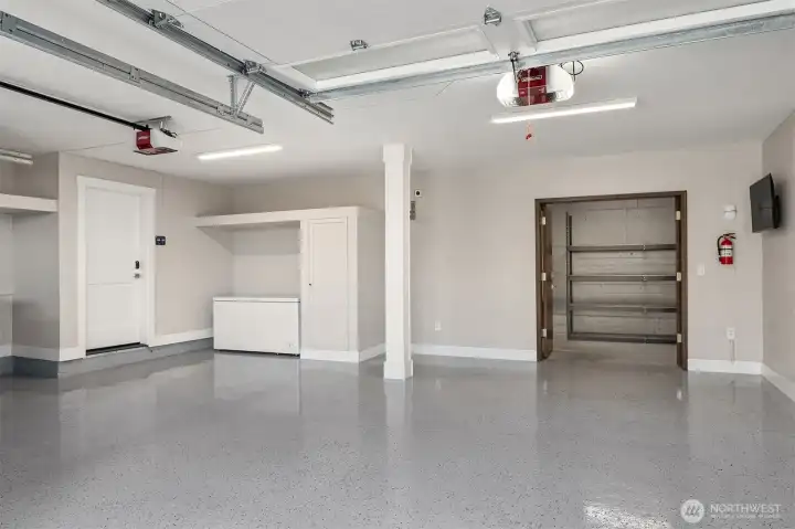 2 car garage with shop space.