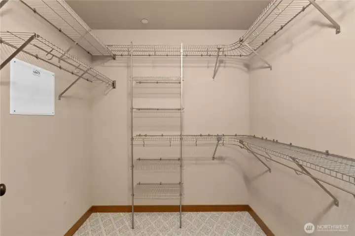 Primary suite walk in closet.
