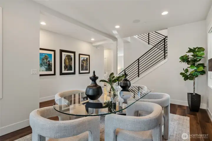 This flex room would be perfect as a formal dining room, library, or home office