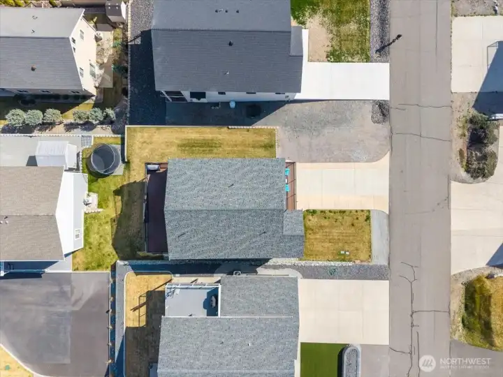 Overhead view of house