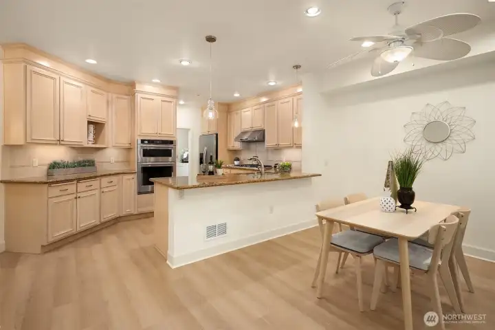 Dining space & place for stools at breakfast bar is desired