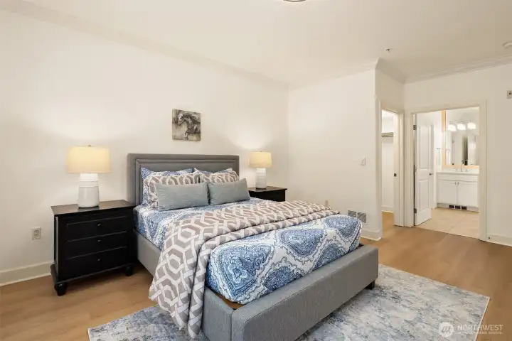 Oversized pantry provides additional storage for everday essentials and bulk shopping