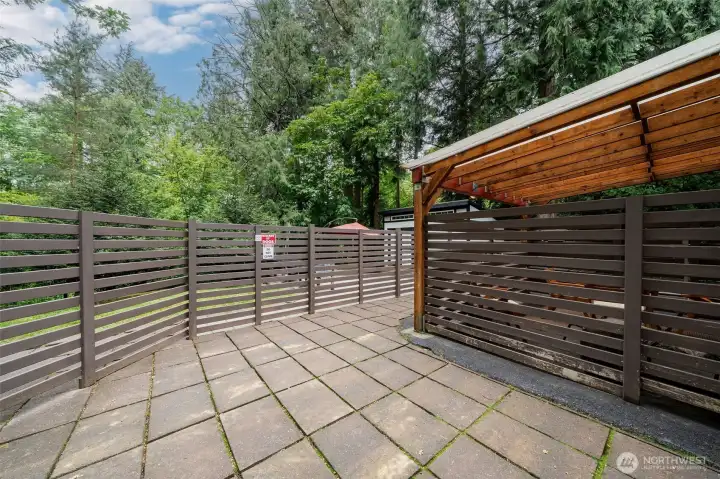 Private patio for the 2 bedroom.