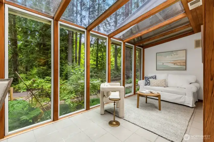This sunroom has so many different potential uses. This sunroom has so many different potential uses.