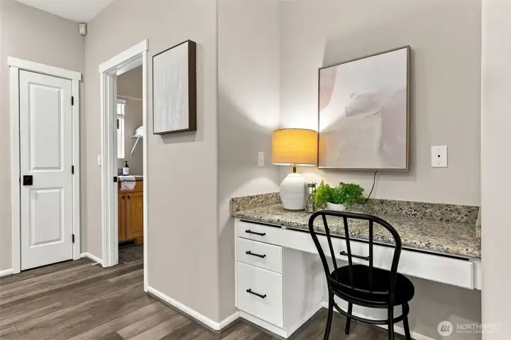 Kitchen with Built in Desk and to Utility Room