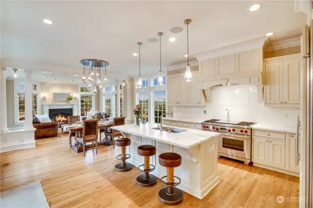 With a swoon-worthy stove and custom built-ins, this kitchen combines stunning beauty with effortless functionality.