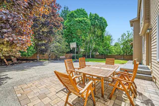 Level paved back patio
