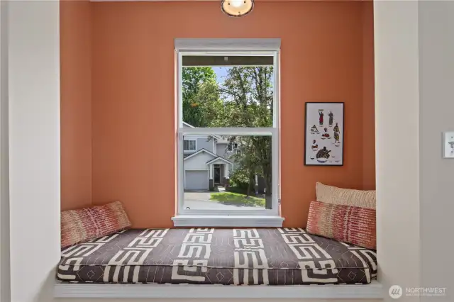 Charming window reading nook