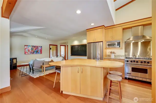 Kitchen opens to family room