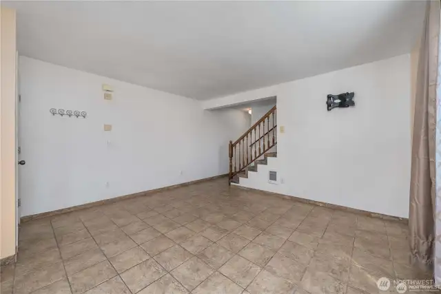 Living room with easily maintained flooring!