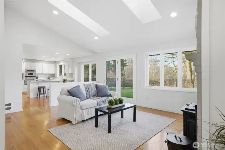 Enjoy private relaxing views of the backyard from the living room.