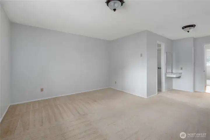Primary bedroom and bath