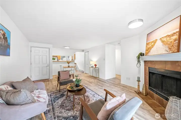 Light & bright top floor unit with water views.