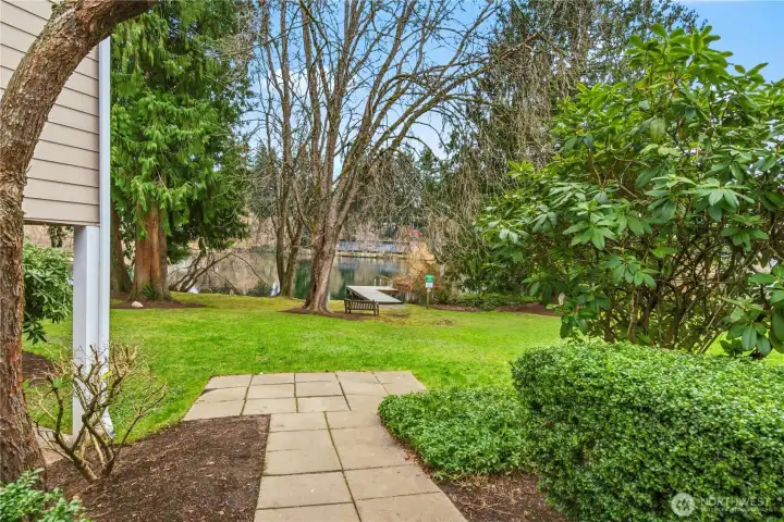Path leading out to the community park and waterfront access.