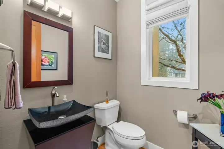 One of TWO powder rooms