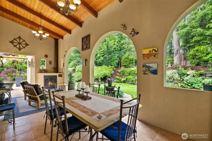 Gas Fireplace on the patio