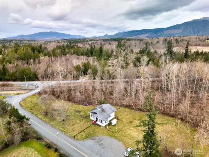 Drone footage looking North.