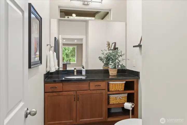 Spacious half bath.