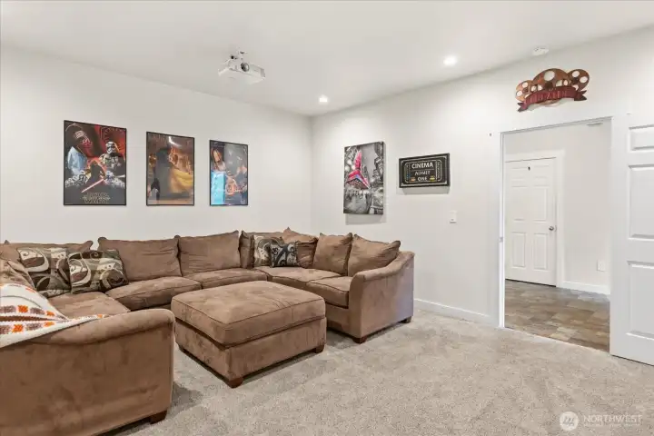 Another view of the theater room.