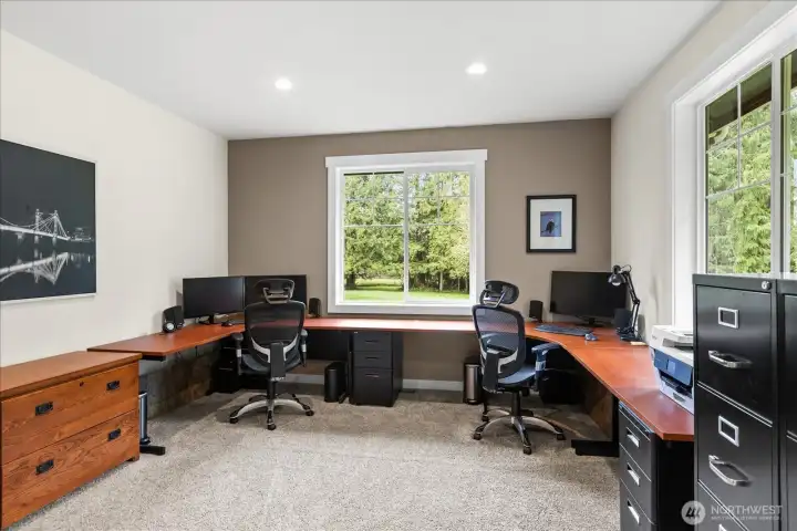 2nd bonus room currently being used as an office with an outdoor entrance.