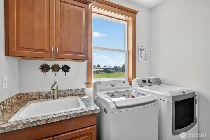 Laundry room with sink.