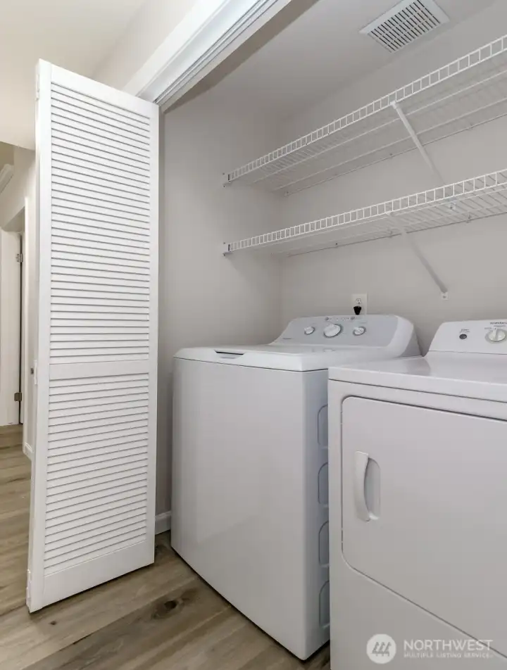 Laundry Area with full size washer and dryer