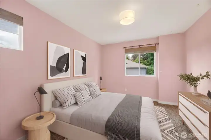 2nd bedroom located upstairs.This room is virtually staged.