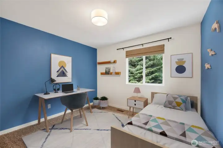 3rd bedroom located upstairs. This room is virtually staged.