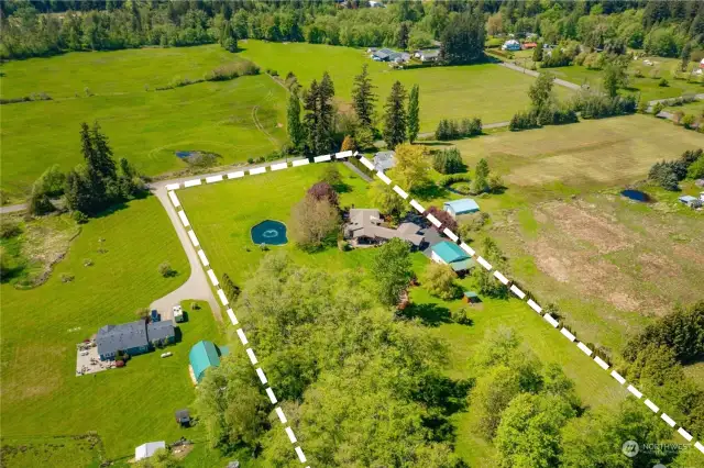 Aerial View of Property Lot Lines