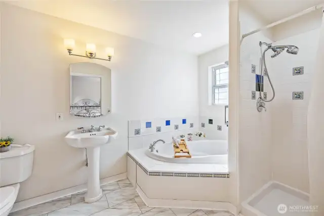 Primary bathroom connected to bedtoom