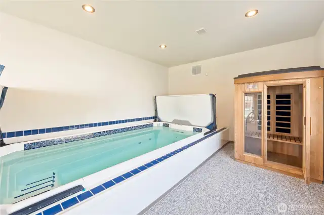 Endless pool and sauna