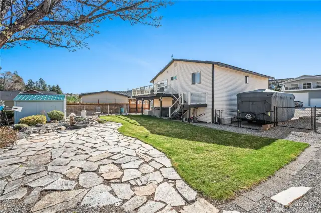 Fully fenced back yard