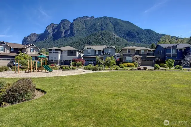 Park across the street with magastic Mt. Si views