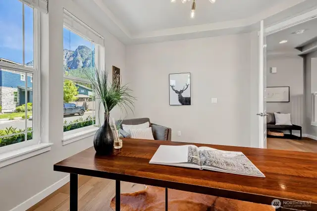 Main floor Den/Office. Mt. Si view.