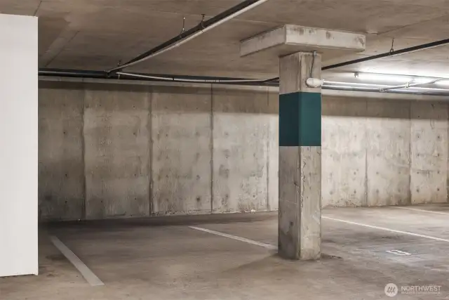 Assigned parking (#7) in the secure garage.