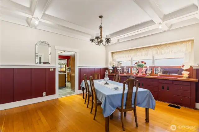 Large dining room with built in buffett