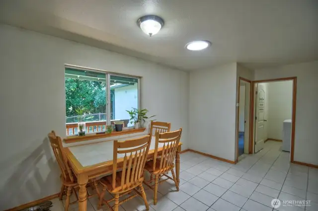 Another view of the kitchen dining area.