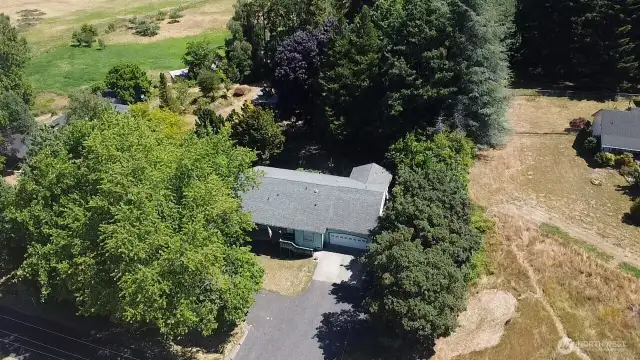 Aerial view of the house.