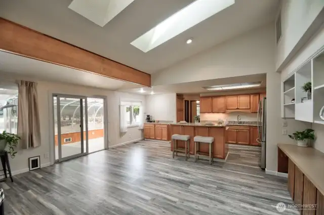 Open Livingroom and updated kitchen.